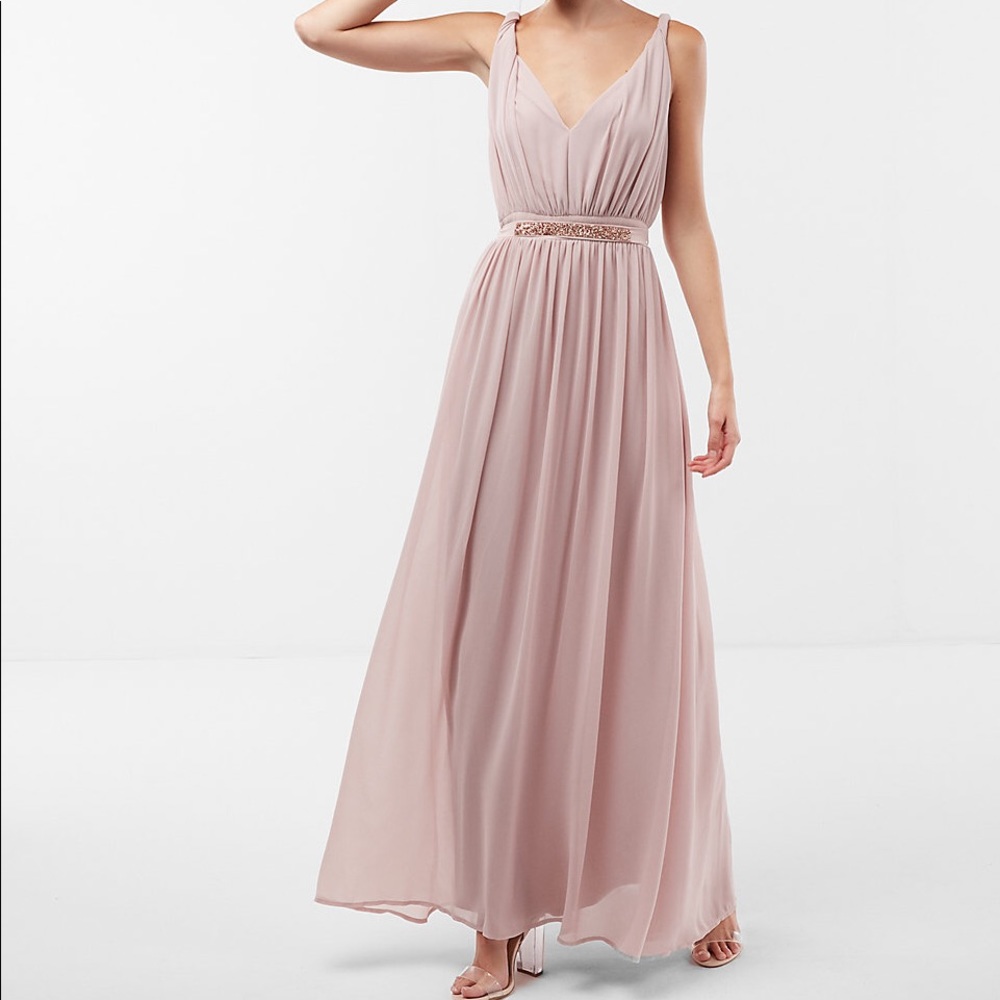 Pink chiffon dress